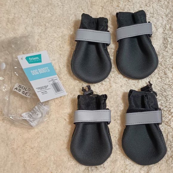 NWT~Frisco's Anti-Slip Soft Soled Black Boots w/ Reflective Strips (Paw Size: 3) - Picture 3 of 7